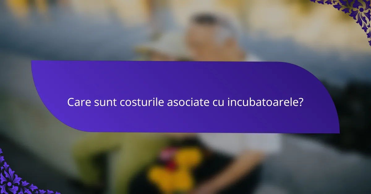Care sunt costurile asociate cu incubatoarele?