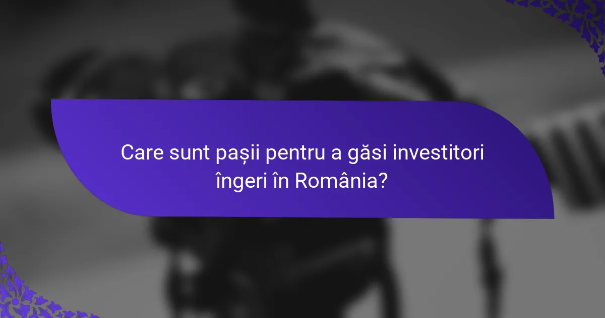 Care sunt pașii pentru a găsi investitori îngeri în România?