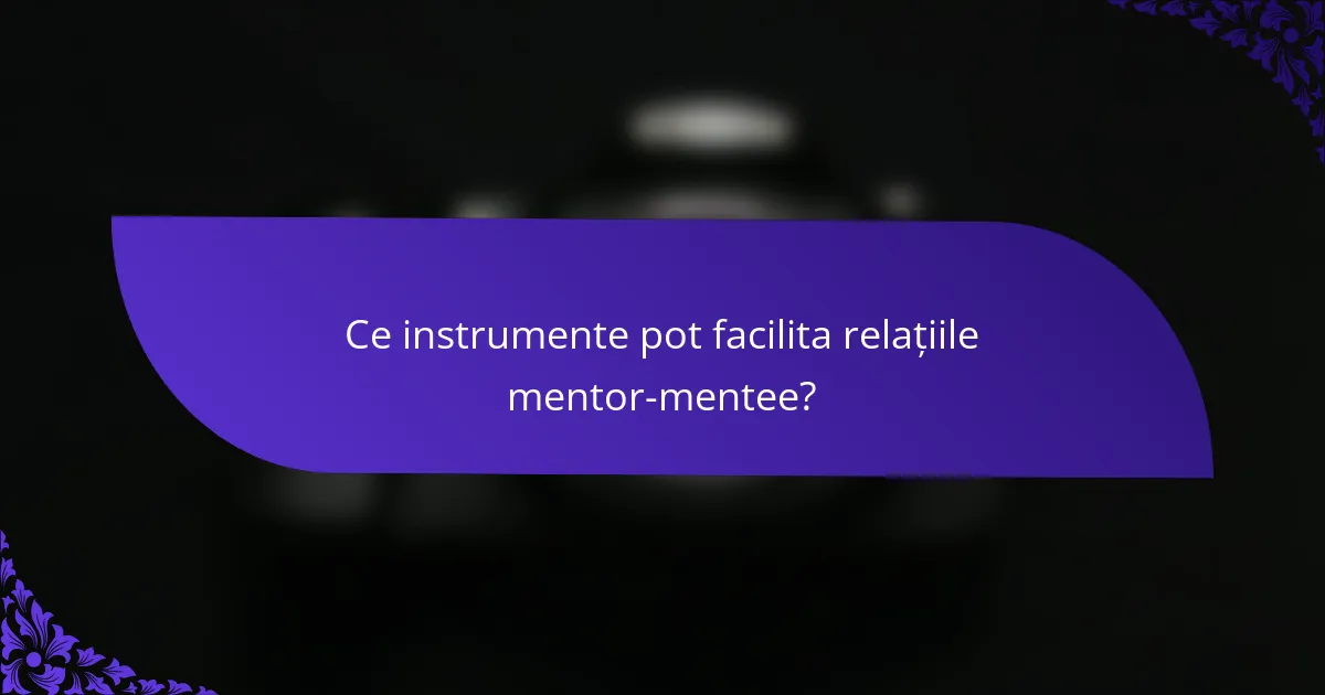 Ce instrumente pot facilita relațiile mentor-mentee?