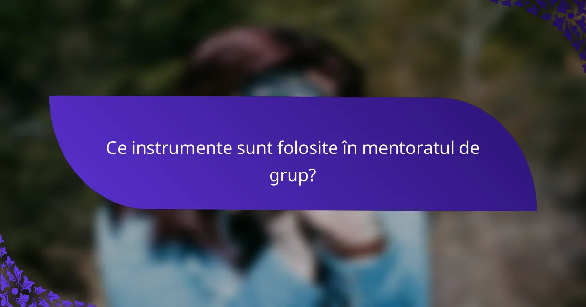 Ce instrumente sunt folosite în mentoratul de grup?