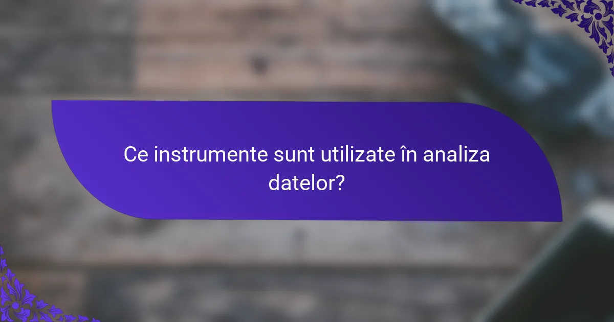 Ce instrumente sunt utilizate în analiza datelor?