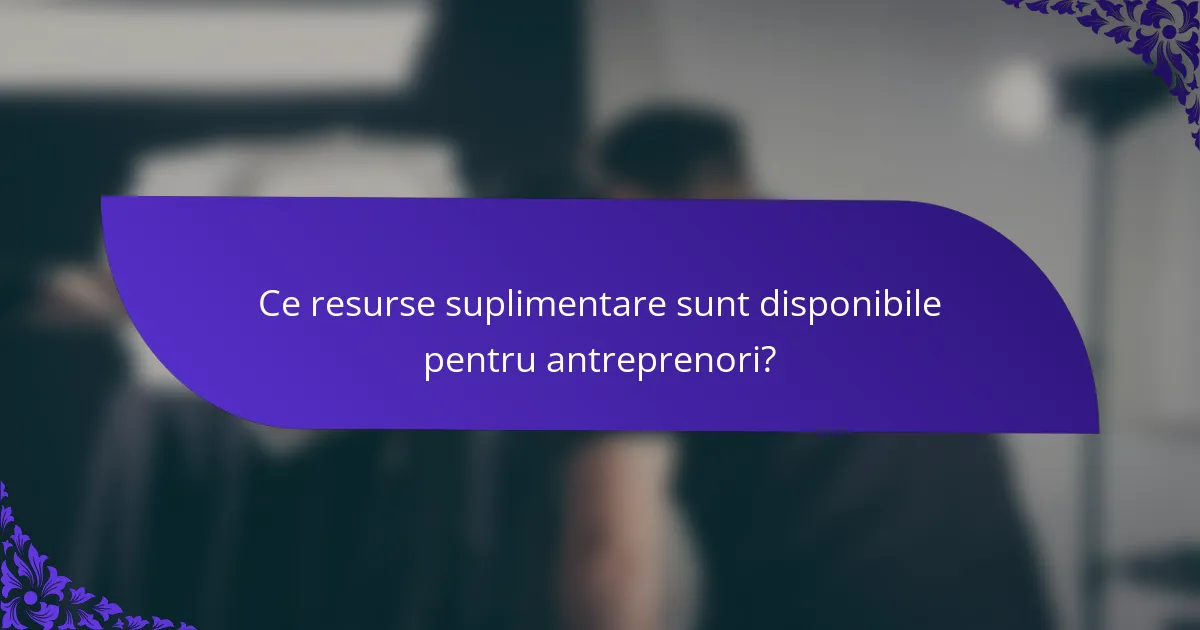 Ce resurse suplimentare sunt disponibile pentru antreprenori?