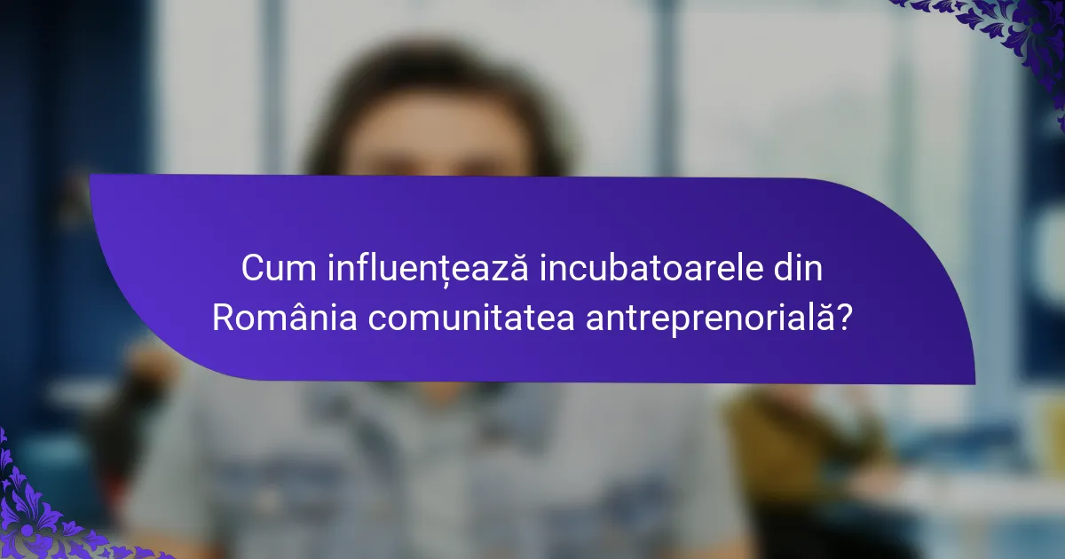 Cum influențează incubatoarele din România comunitatea antreprenorială?