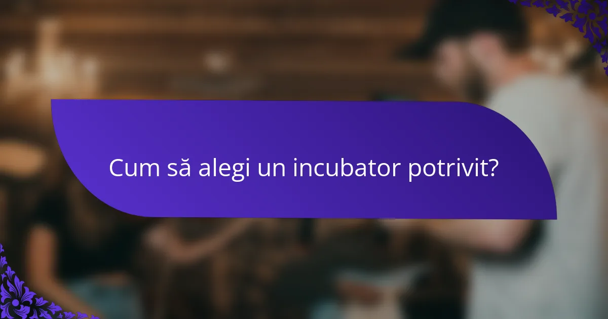 Cum să alegi un incubator potrivit?