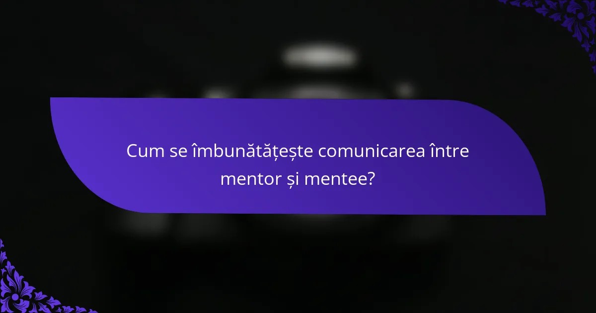 Cum se îmbunătățește comunicarea între mentor și mentee?